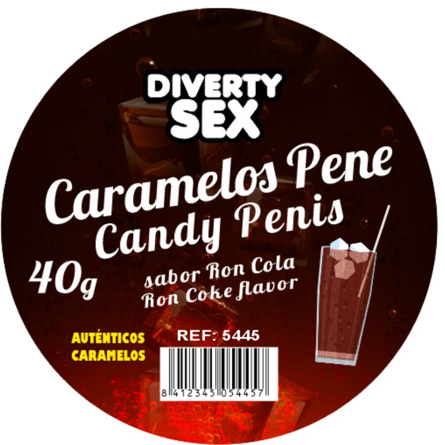 DIABLO PICANTE - 20 CARAMELOS CON FORMA DE PENE CON SABOR RON COLA - OMerotics