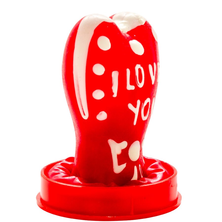 CONDOMERIE - PRESERVATIVO DECORATIVO PINTADO A MANO CORAZÓN - TE AMO MODELO 1 - OMerotics