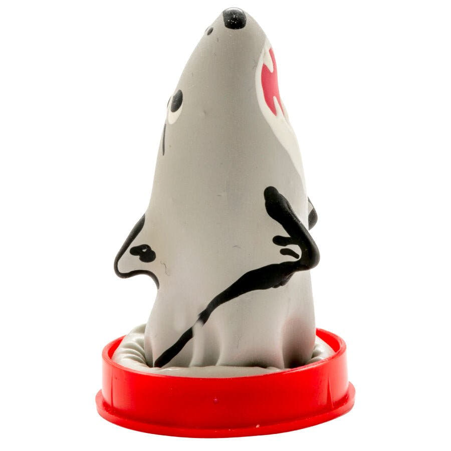 CONDOMERIE - PRESERVATIVO DECORATIVO PINTADO A MANO TIBURÓN MODELO 1 - OMerotics