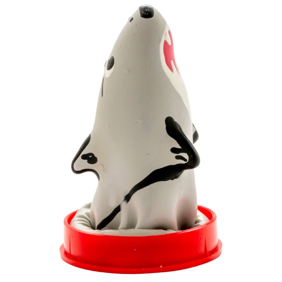 CONDOMERIE - PRESERVATIVO DECORATIVO PINTADO A MANO TIBURÓN MODELO 1 - OMerotics