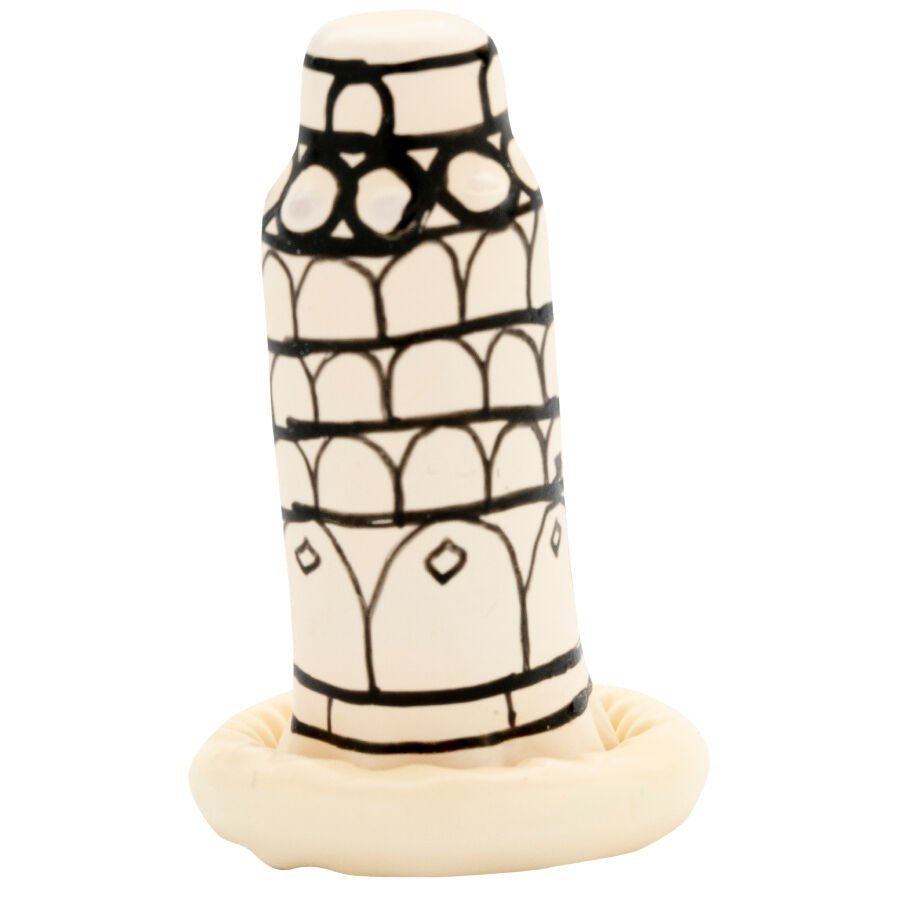 CONDOMERIE - PRESERVATIVO DECORATIVO PINTADO A MANO TORRE DE PISA - OMerotics
