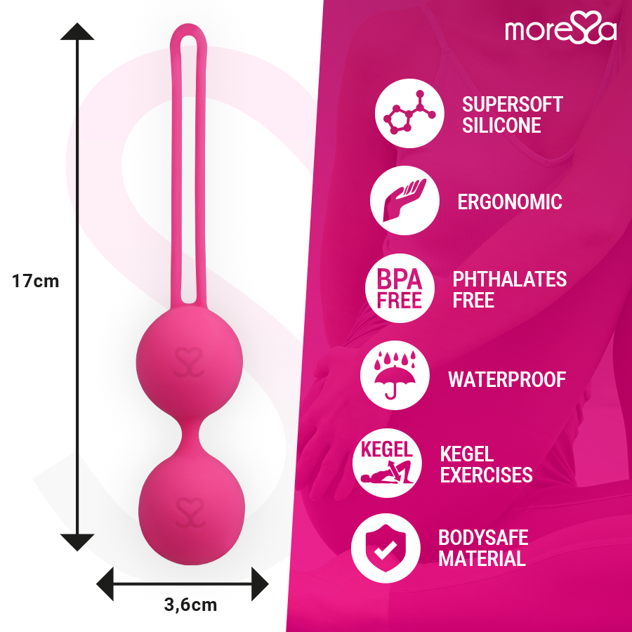 MORESSA - OSIAN THREE ENTRENAMIENTO SUELO PELVICO 85 gr PREMIUM SILICONA ROSA
