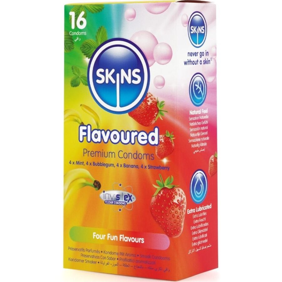 SKINS - MULTI SABORES PRESERVATIVOS PREMIUM PACK 16