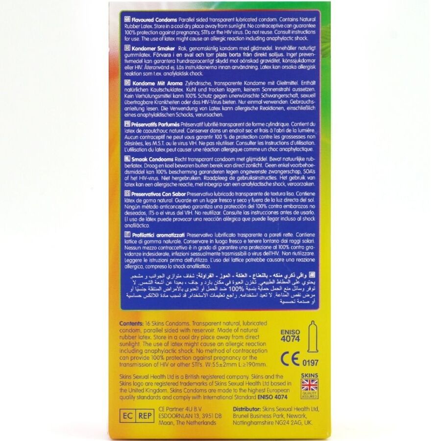 SKINS - MULTI SABORES PRESERVATIVOS PREMIUM PACK 16