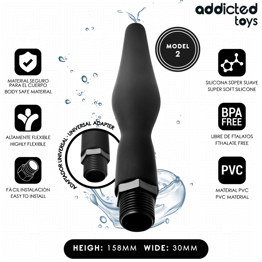 ADDICTED TOYS - LIMPIADOR ANAL CON ADAPTADOR UNIVERSAL MODELO 2 - OMerotics