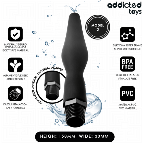 ADDICTED TOYS - LIMPIADOR ANAL CON ADAPTADOR UNIVERSAL MODELO 2 - OMerotics