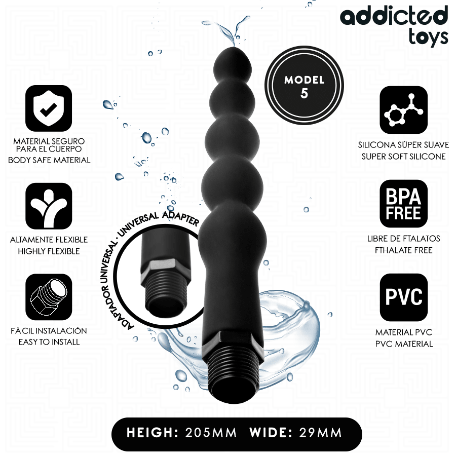 ADDICTED TOYS - LIMPIADOR ANAL CON ADAPTADOR UNIVERSAL MODELO 5 - OMerotics