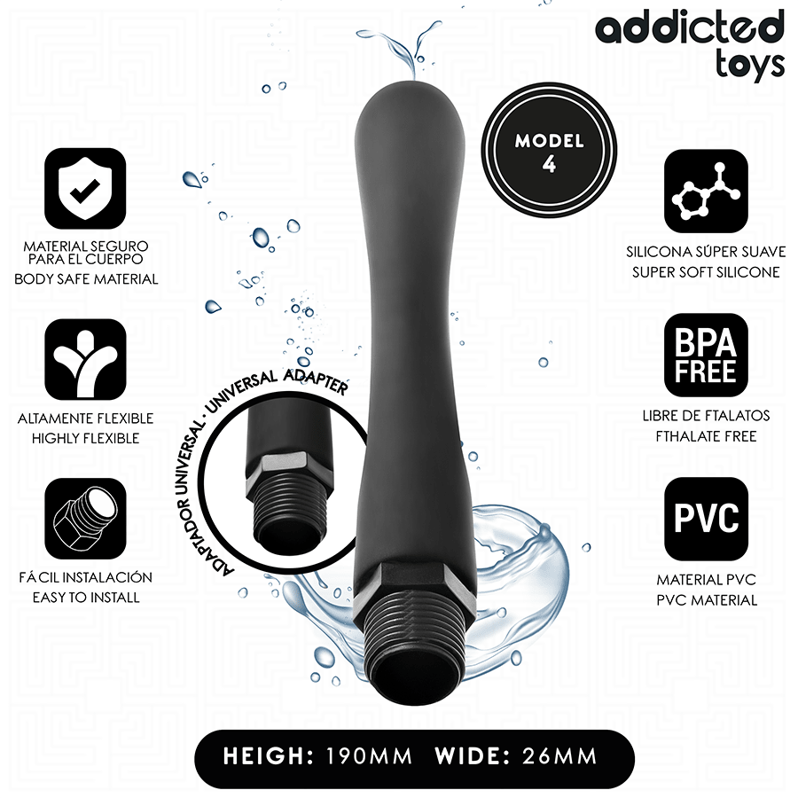 ADDICTED TOYS - LIMPIADOR ANAL CON ADAPTADOR UNIVERSAL MODELO 4 - OMerotics