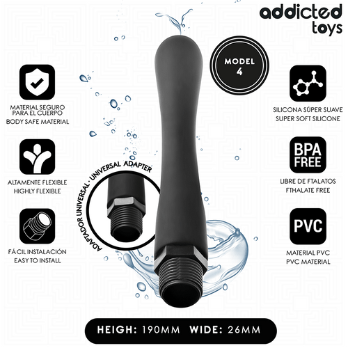 ADDICTED TOYS - LIMPIADOR ANAL CON ADAPTADOR UNIVERSAL MODELO 4 - OMerotics