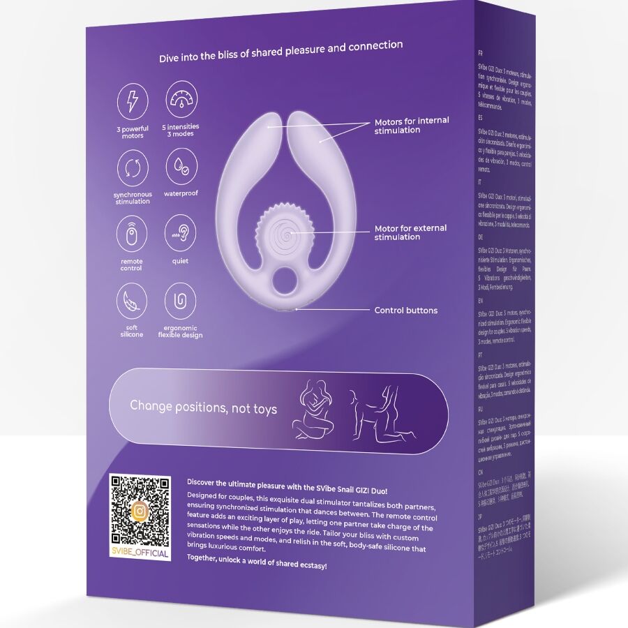 SNAIL VIBE - GIZI DÚO ESTIMULADOR DE PAREJAS CONTROL REMOTO LILA - OMerotics