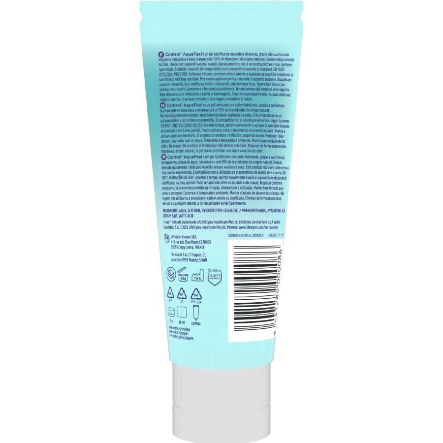 CONTROL - AQUAFEEL LUBRICANTE CON ÁCIDO HIALURÓNICO 80 ML - OMerotics