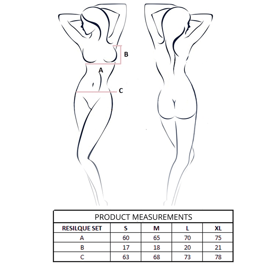 PASSION - RESILQUE SET SUJETADOR + TANGA NEGRO L/XL - OMerotics