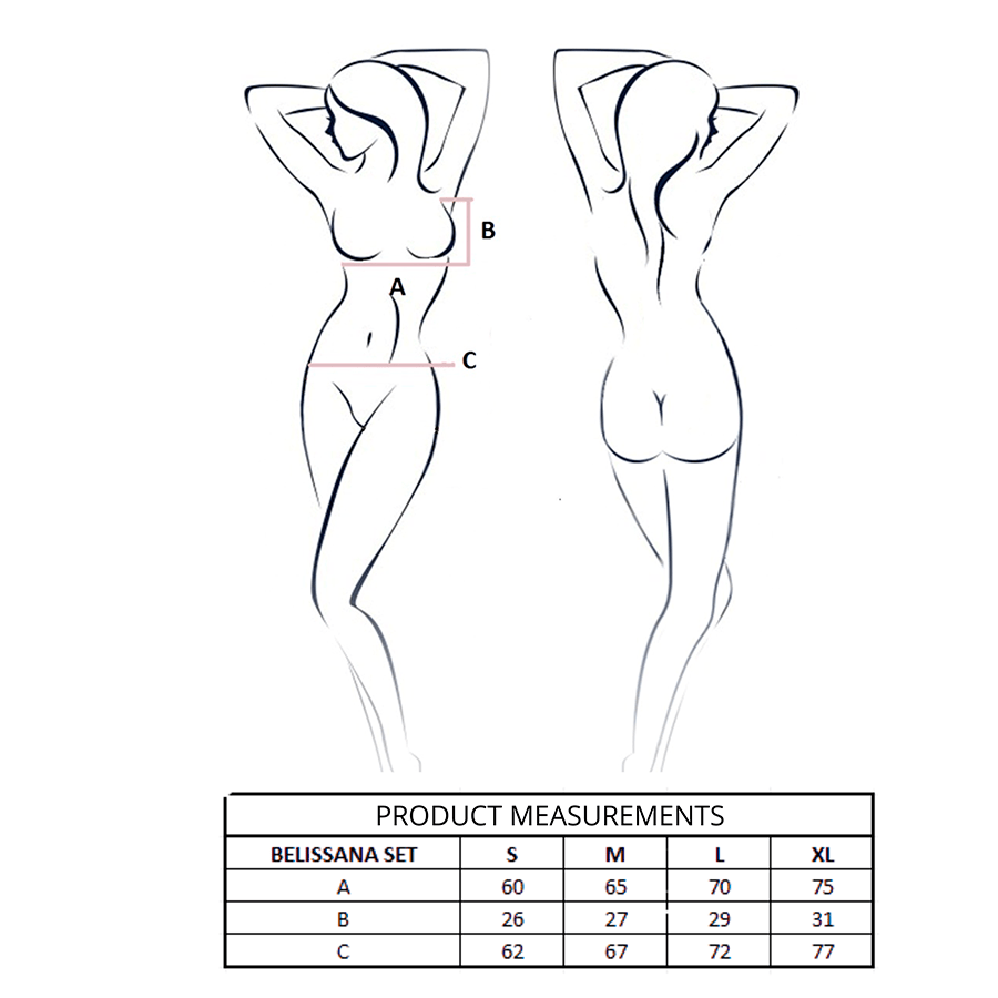 PASSION - BELISSANA SET SUJETADOR + TANGA VIOLETA S/M - OMerotics