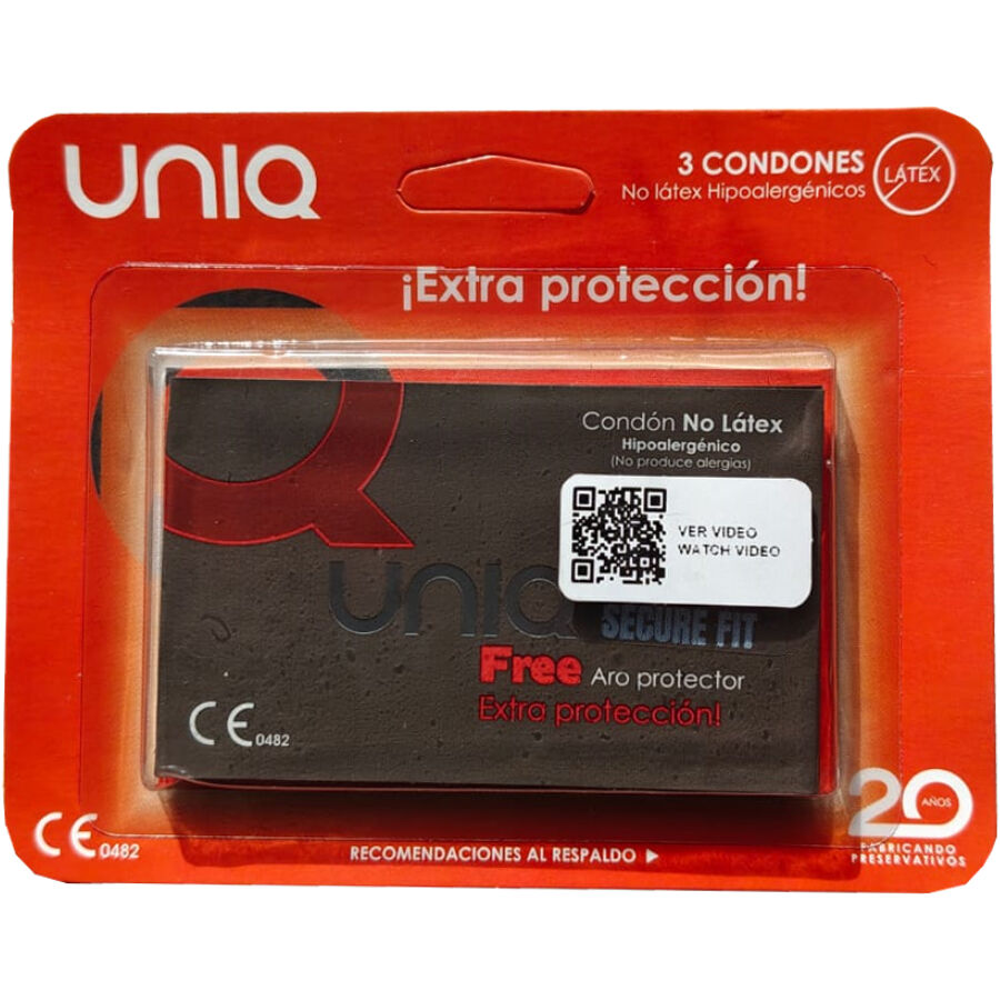 UNIQ - LATEXFREIE KONDOME MIT SICHEREM SITZ 3 STÜCK