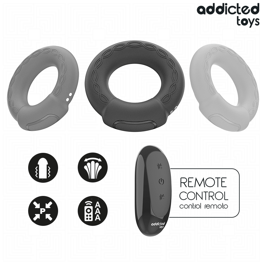 ADDICTED TOYS - ANILLO PENE VIBRADOR EFECTO CALOR CONTROL REMOTO - OMerotics