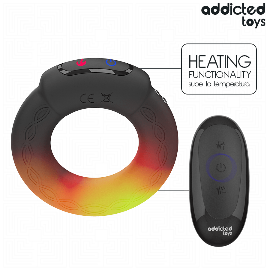 ADDICTED TOYS - ANILLO PENE VIBRADOR EFECTO CALOR CONTROL REMOTO - OMerotics