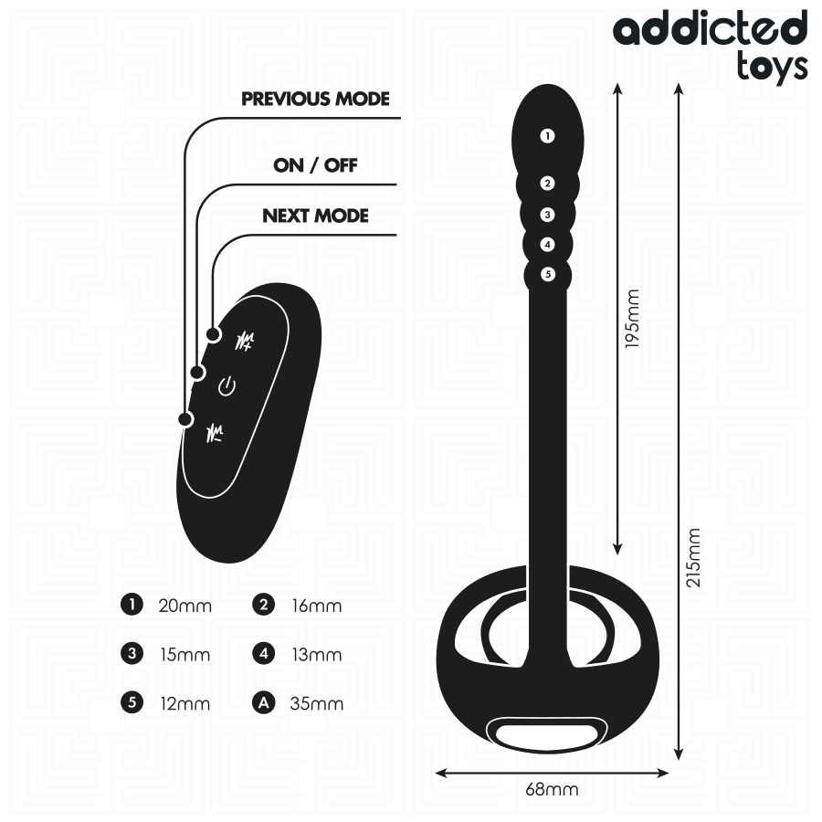 ADDICTED TOYS - ANILLO PENE VIBRADOR PUNTO·P CONTROL REMOTO - OMerotics
