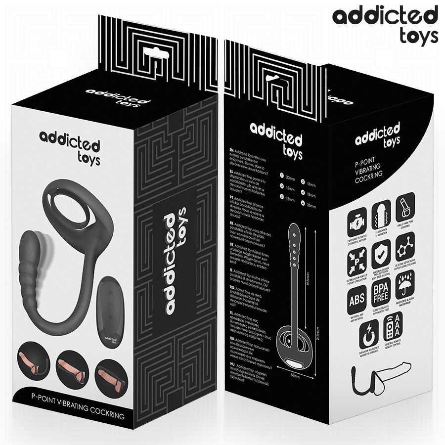 ADDICTED TOYS - ANILLO PENE VIBRADOR PUNTO·P CONTROL REMOTO - OMerotics