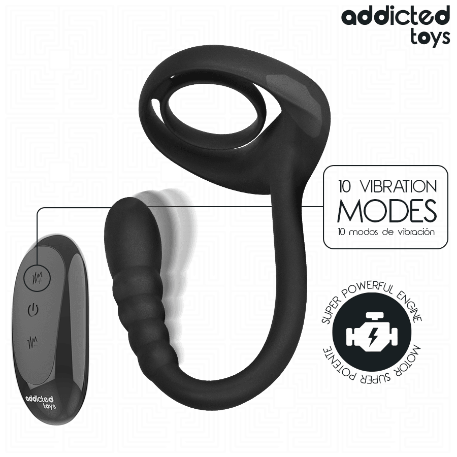 ADDICTED TOYS - ANILLO PENE VIBRADOR PUNTO·P CONTROL REMOTO - OMerotics