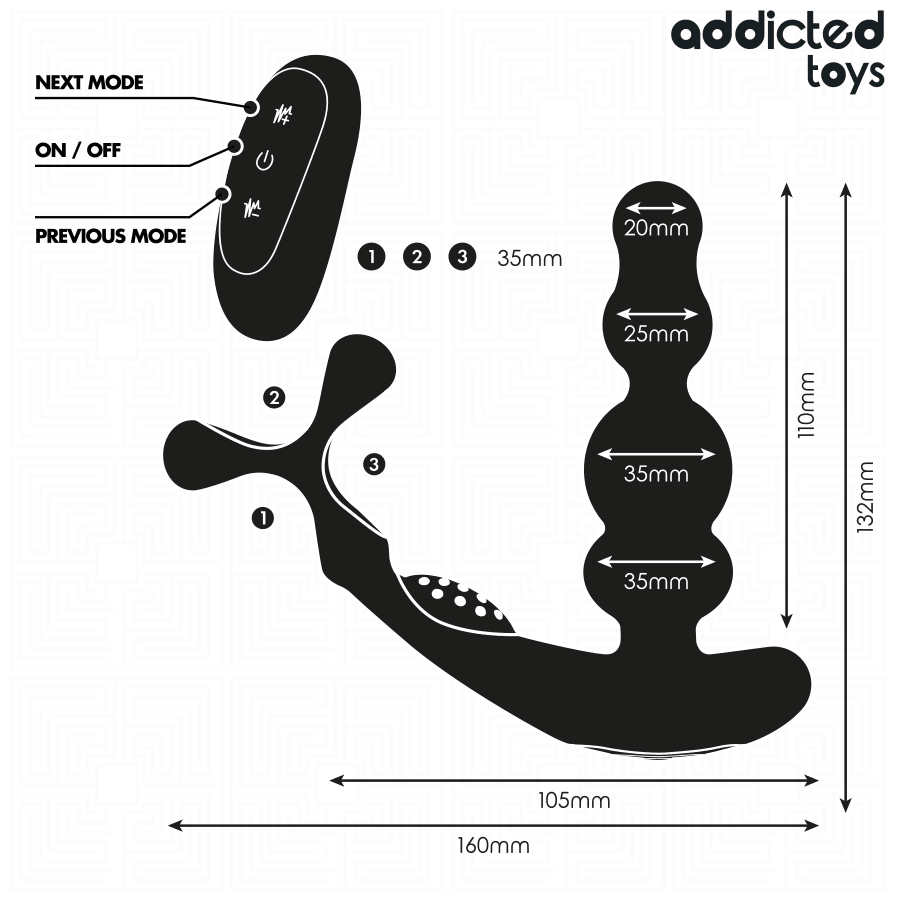 ADDICTED TOYS - MASAJEADOR PROSTÁTICO ROTATORIO CONTROL REMOTO - OMerotics