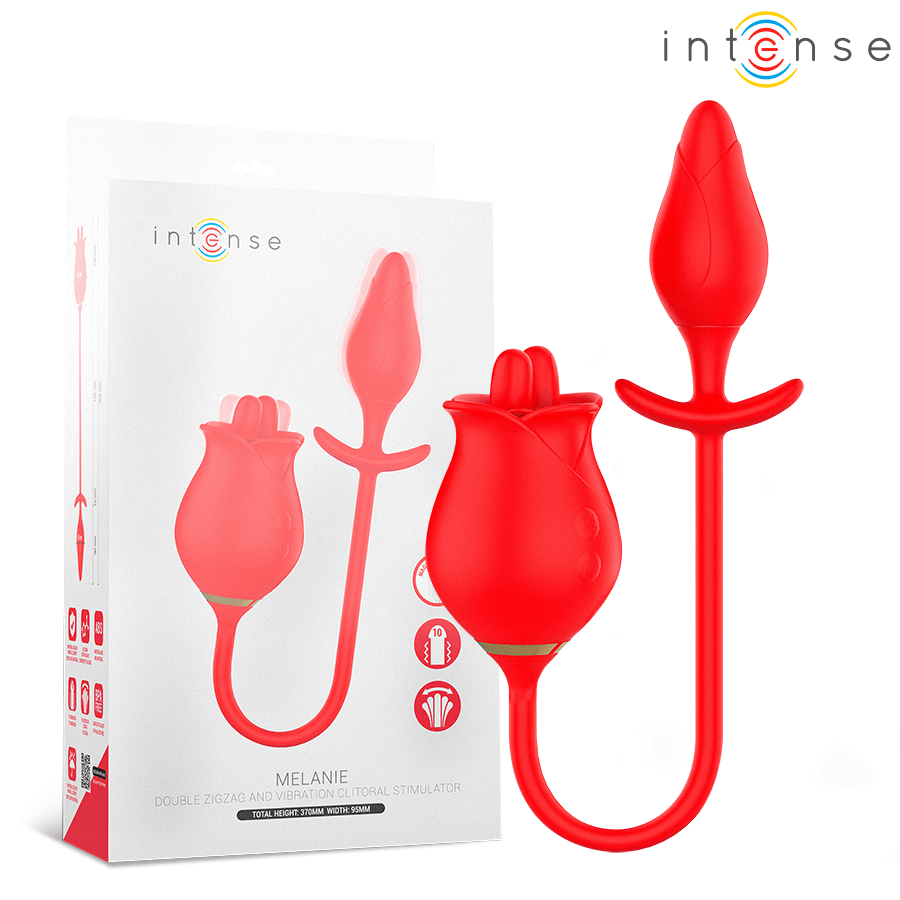 INTENSE - MELANIE DOBLE ESTIMULADOR CLÍTORIS CON LENGUA ZIGZAG - OMerotics