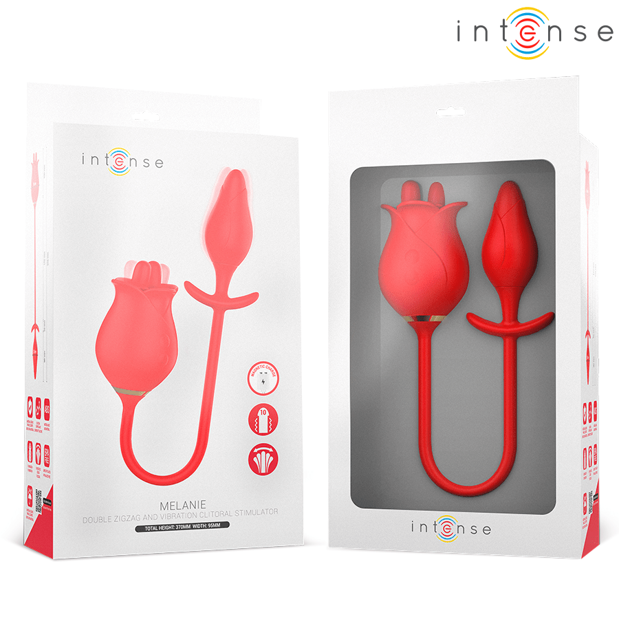 INTENSE - MELANIE DOBLE ESTIMULADOR CLÍTORIS CON LENGUA ZIGZAG - OMerotics