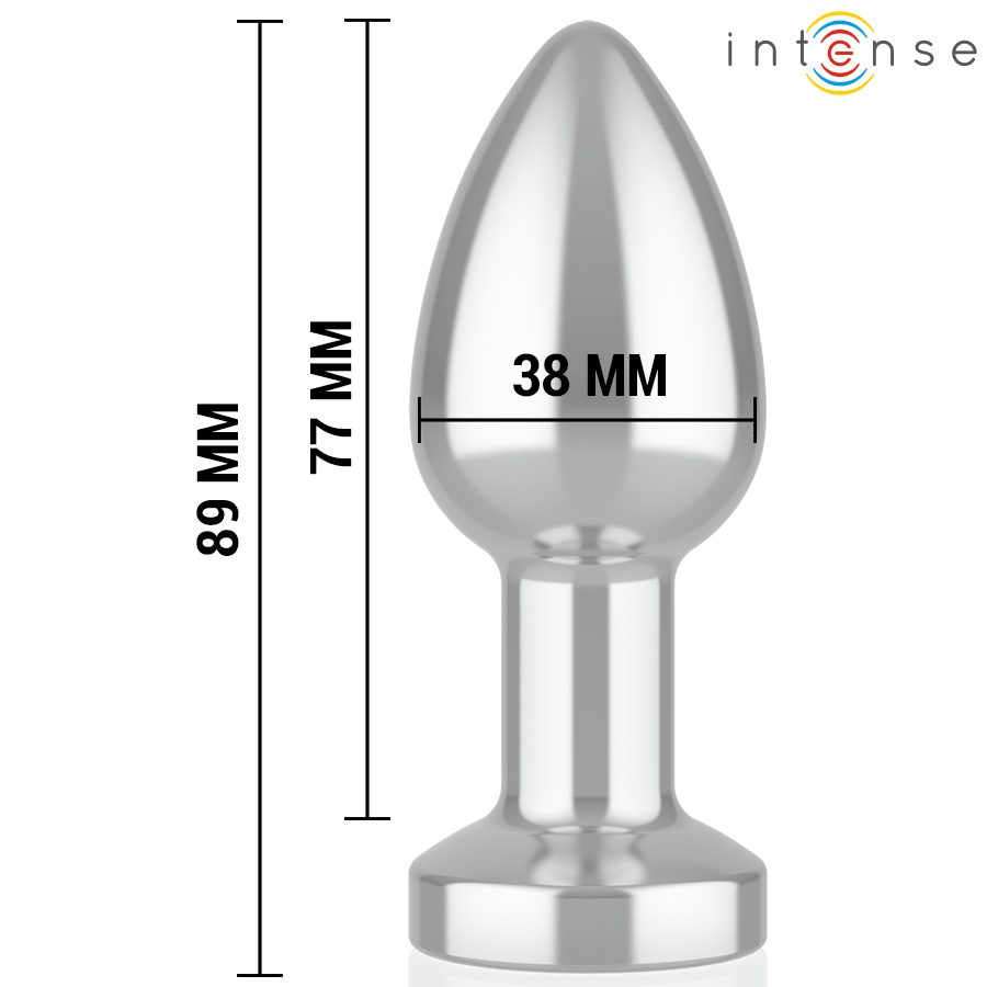 INTENSE - PLUG ANAL TALLA M DE METAL VIBRADOR CON LUCES LED MULTICOLOR Y CONTROL REMOTO - OMerotics