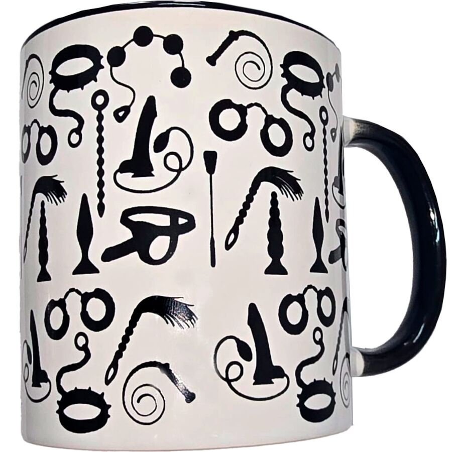 DIABLO PICANTE - TAZA BLANCA BONDAGE & ASA NEGRA 370 ML - OMerotics