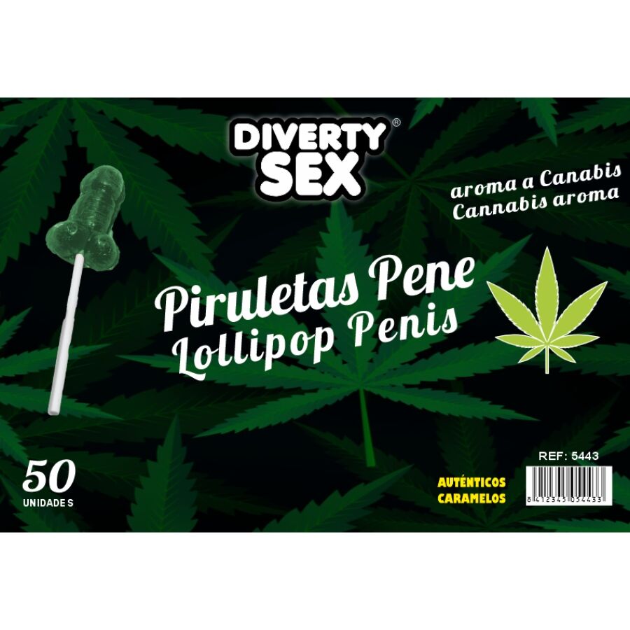 DEVILISH GLUTTON - 50 PENIS LOLLIPOPS CANNABIS FLAVOR