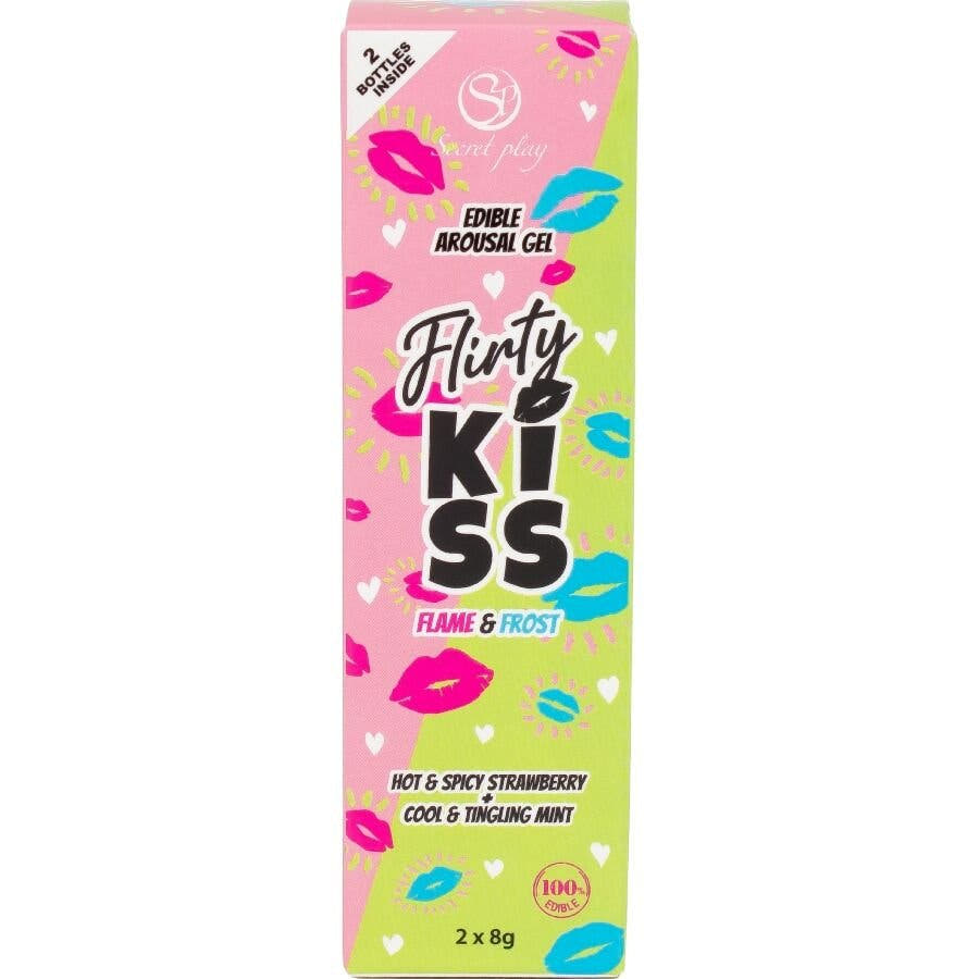 SECRETPLAY - FLIRTY KISS GELES CON EFECTOS SEXO ORAL FRESA & MENTA 2 x 8 GR - OMerotics