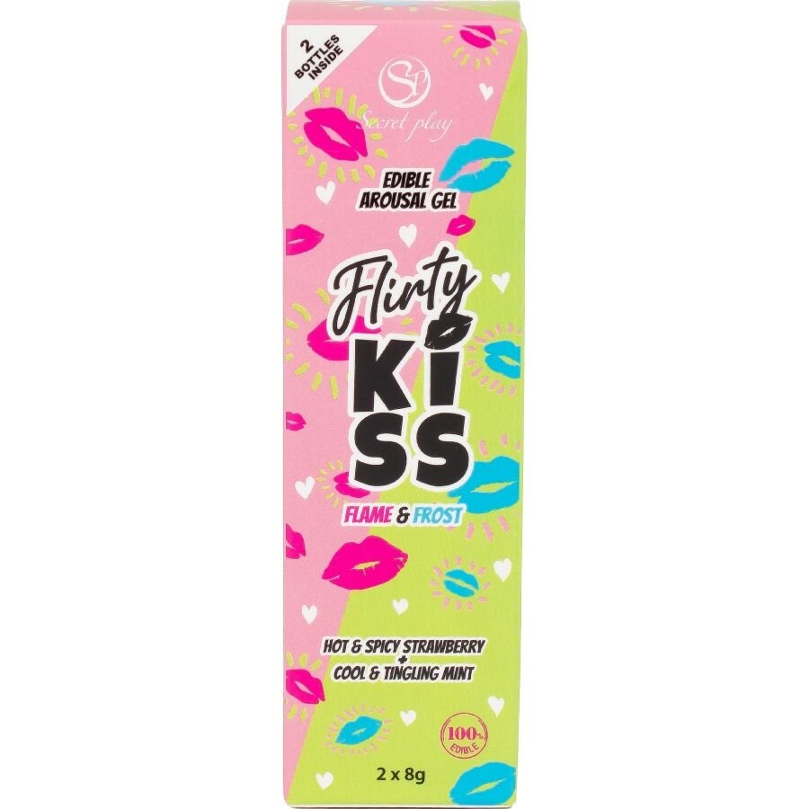 SECRETPLAY - FLIRTY KISS GELES CON EFECTOS SEXO ORAL FRESA & MENTA 2 x 8 GR - OMerotics