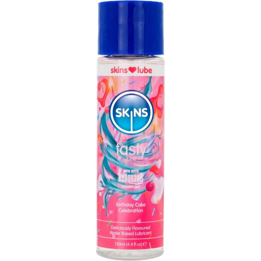 SKINS - TASTY LUBRICANTE BASE DE AGUA TARTA CUMPLEAÑOS 130 ML - OMerotics