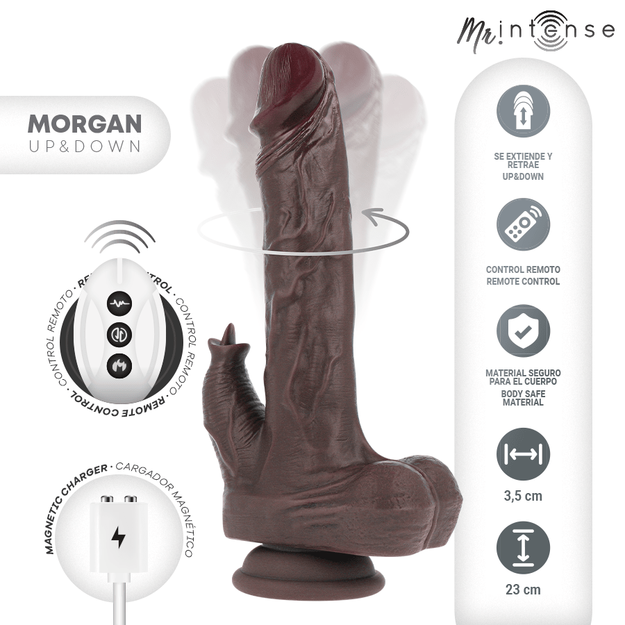 MR INTENSE - MORGAN REALÍSTICO MULTIFUNCIÓN CON VIBRACIÓN Y UP AND DOWN CONTROL REMOTO 23 CM -O- 3.5 CM - OMerotics
