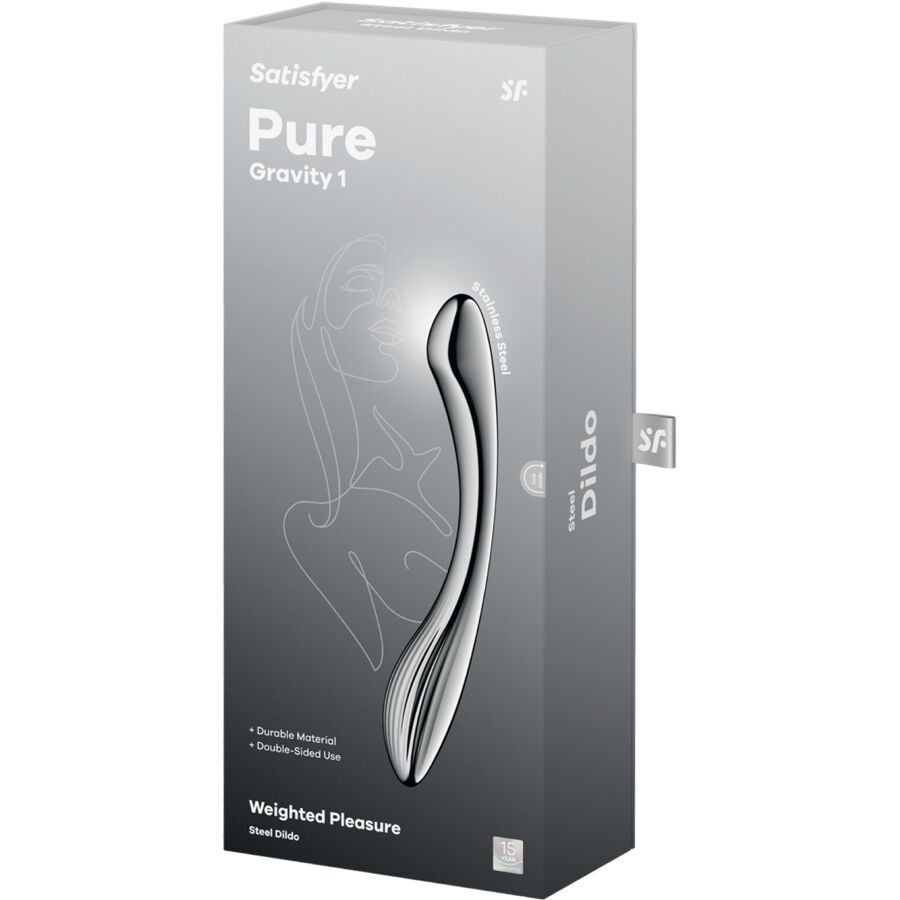 SATISFYER - PURE GRAVITY 1 DILDO ACERO INOXIDABLE DOBLE USO - OMerotics