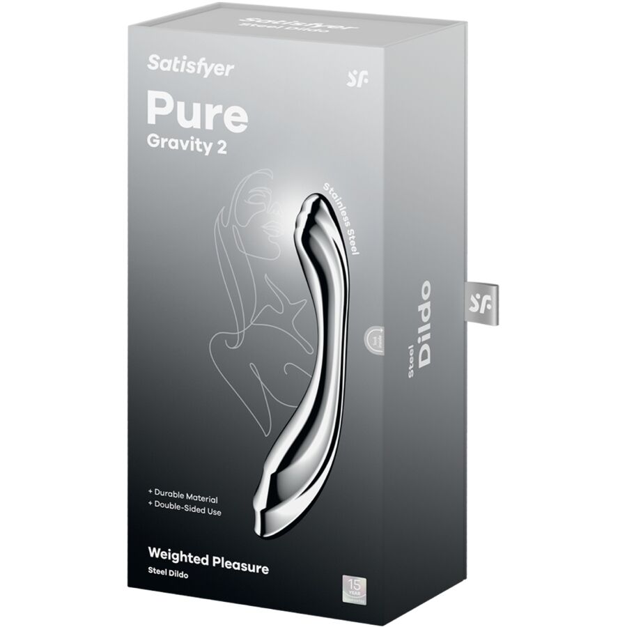 SATISFYER - PURE GRAVITY 2 DILDO ACERO INOXIDABLE DOBLE USO - OMerotics