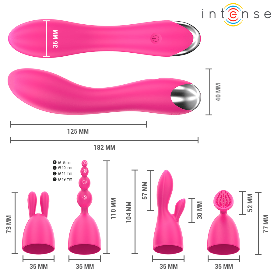 INTENSE - CHER VIBRADOR 20 PATRONES CON CABEZALES INTERCAMBIABLES - OMerotics
