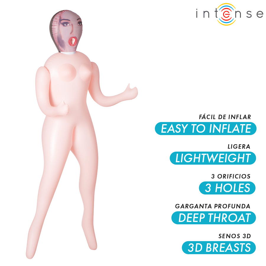 INTENSE DOLLS - MONIQUE MUÑECA HINCHABLE CON TRES ORIFICIOS - OMerotics