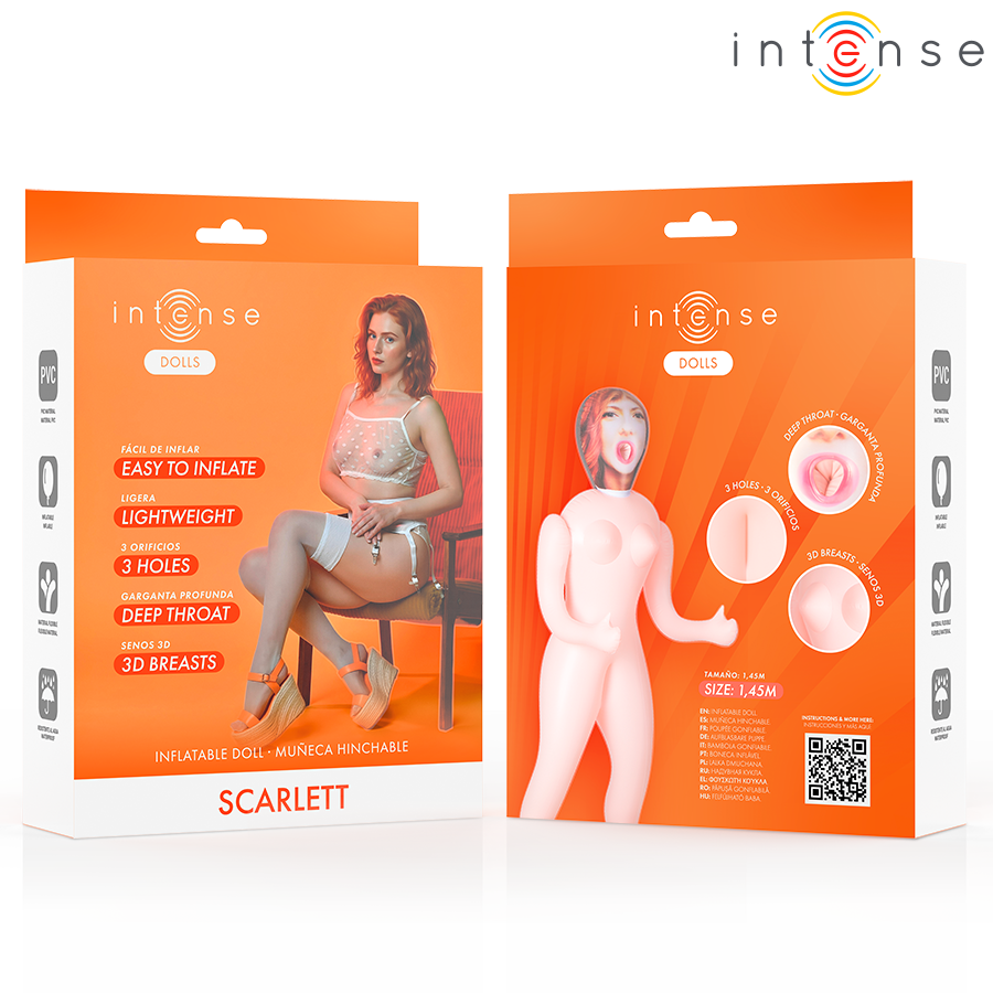 INTENSE DOLLS - SCARLETT AUFBLASBARE PUPPE MIT DREI ÖFFNUNGEN