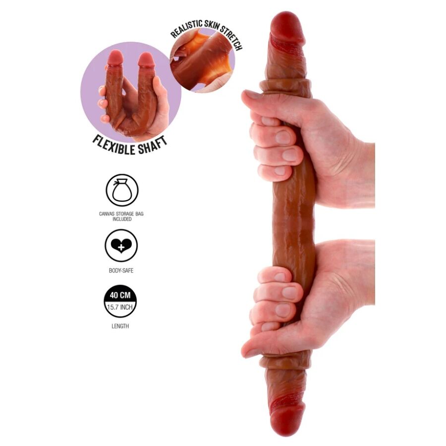 GET REAL - DILDO DOBLE DONG DE SILICONA CARAMELO 40 CM - OMerotics