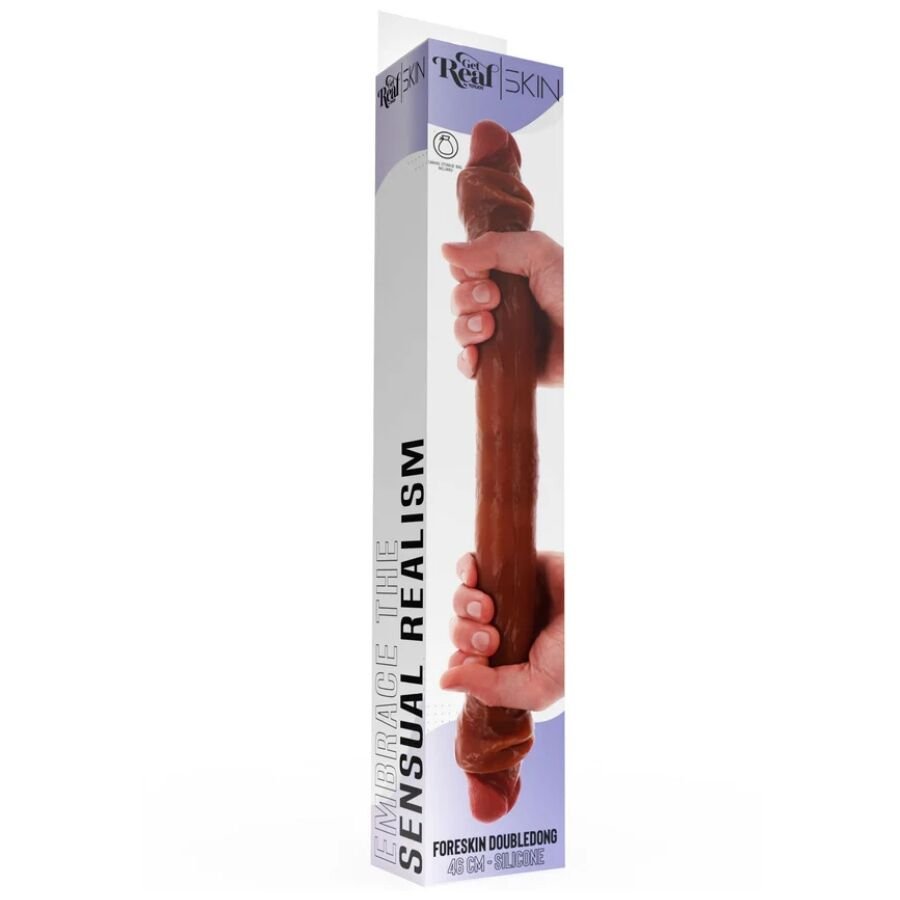 GET REAL - DILDO DOBLE DONG DE SILICONA CARAMELO 46 CM - OMerotics