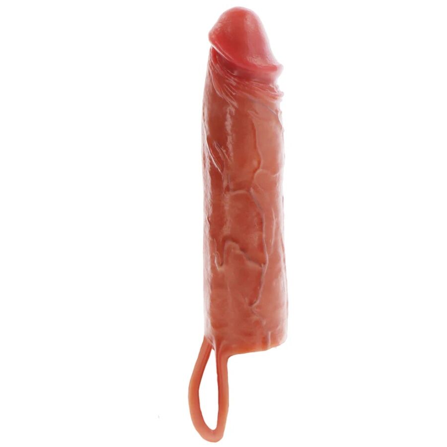 GET REAL - FUNDA HYDRATED SKIN DE SILICONA PARA PENE CARAMELO 20 CM - OMerotics