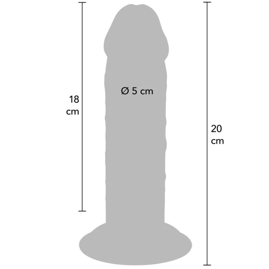 GET REAL - DILDO DELUXE DONG GRUESO DE DOBLE DENSIDAD TPE 20 CM - OMerotics