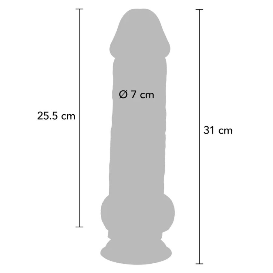 GET REAL - PENE REALÍSTICO DELUXE CON TESTÍCULOS EXTRA GRUESO 31 CM - OMerotics