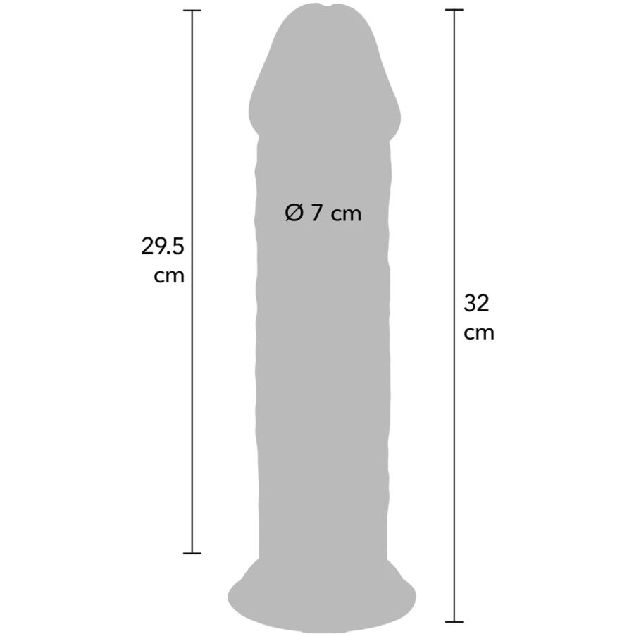 GET REAL - DILDO DELUXE DONG GRUESO DE DOBLE DENSIDAD TPE 32 CM - OMerotics