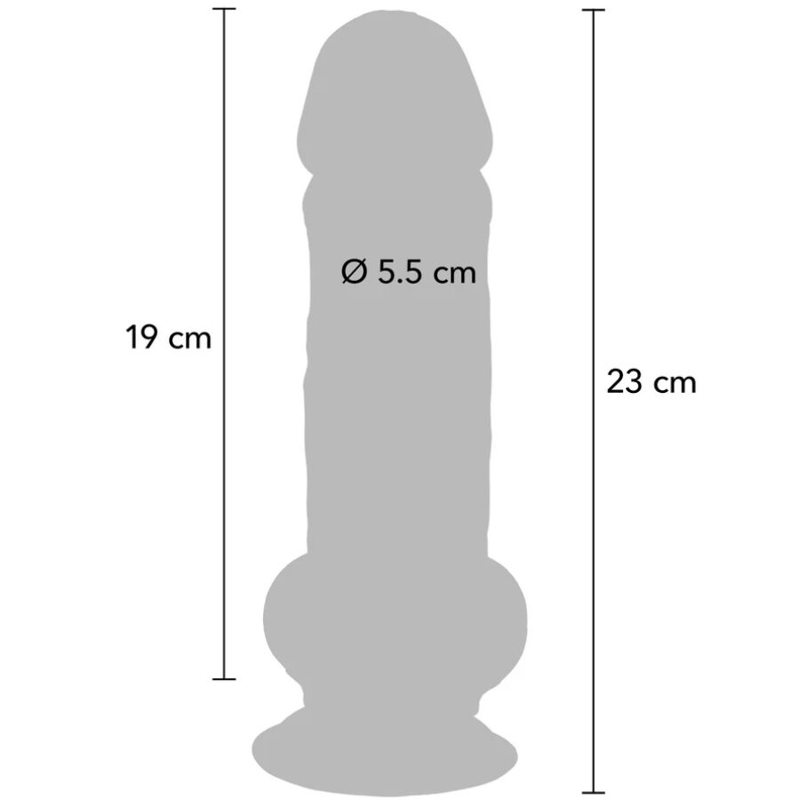 GET REAL - PENE REALÍSTICO DELUXE CON TESTÍCULOS EXTRA GRUESO 23 CM - OMerotics