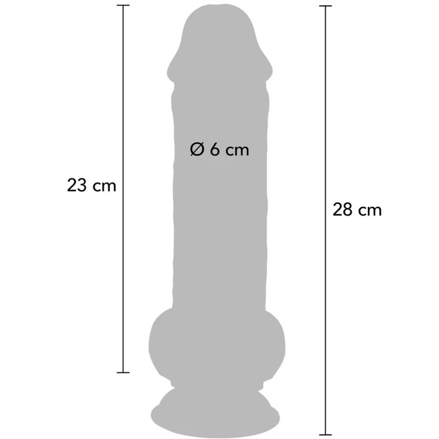 GET REAL - PENE REALÍSTICO DELUXE CON TESTÍCULOS EXTRA GRUESO 28 CM - OMerotics