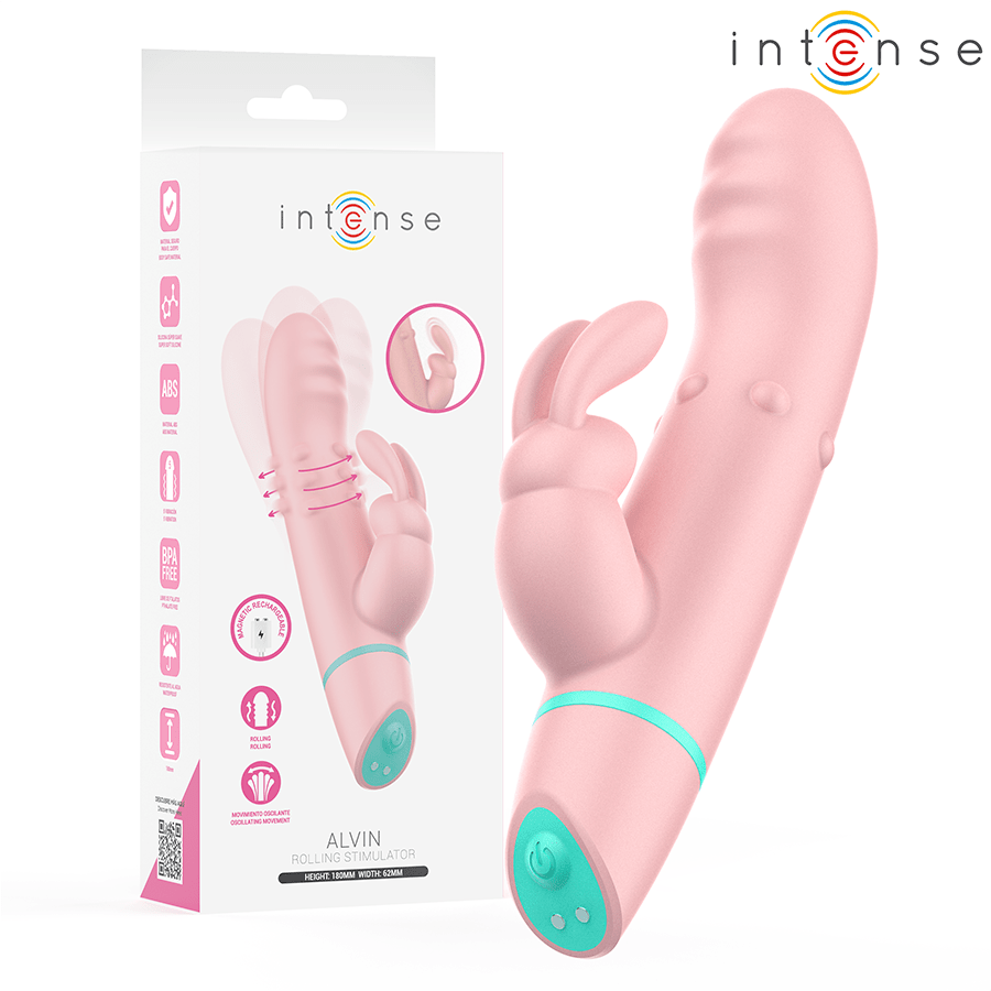 INTENSE - ALVIN ESTIMULADOR RABBIT & VIBRADOR ROLLING + OSCILANTE - OMerotics