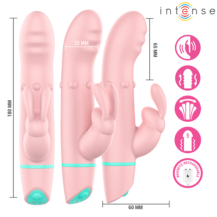 INTENSE - ALVIN ESTIMULADOR RABBIT & VIBRADOR ROLLING + OSCILANTE - OMerotics