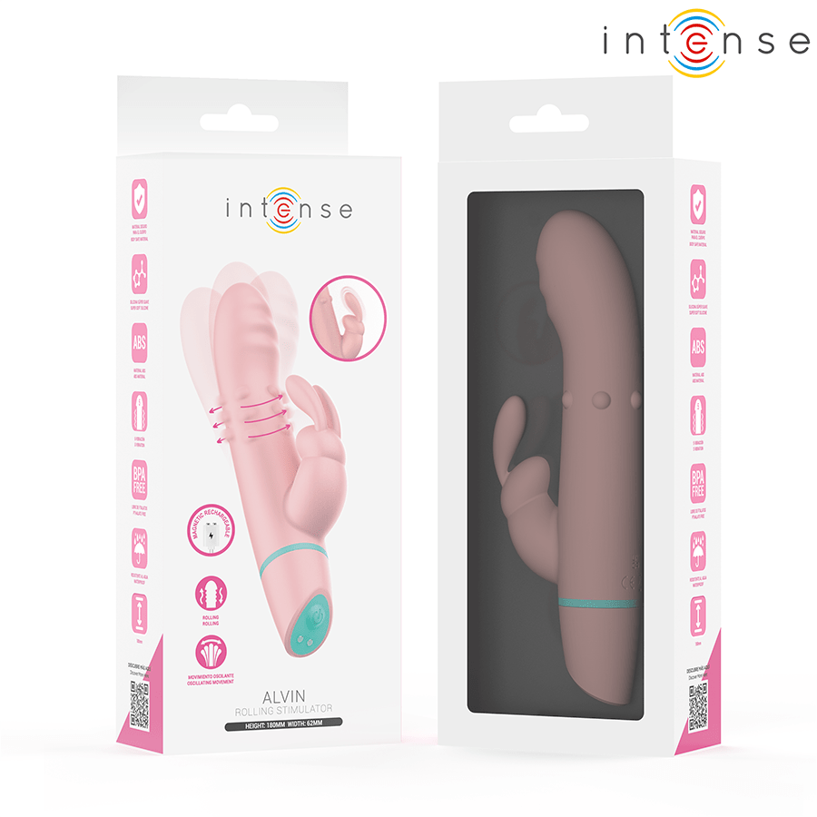 INTENSE - ALVIN ESTIMULADOR RABBIT & VIBRADOR ROLLING + OSCILANTE - OMerotics