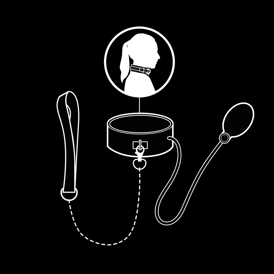 FETISH SUBMISSIVE BONDAGE - COLLAR BONDAGE INFLABLE CON TIRADOR - OMerotics